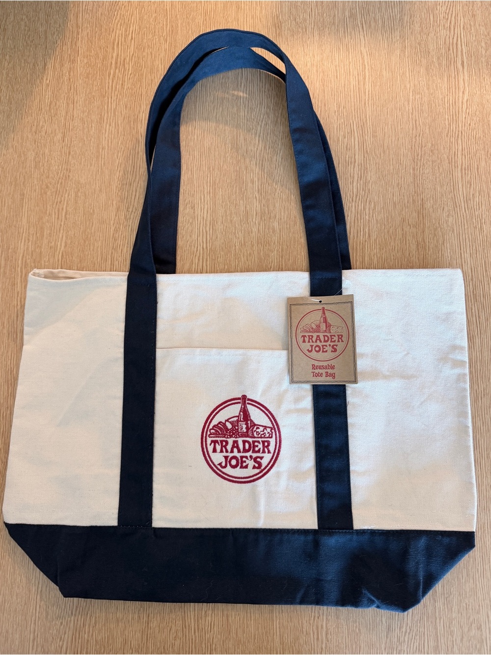 Large Navy Canvas Tote Bag